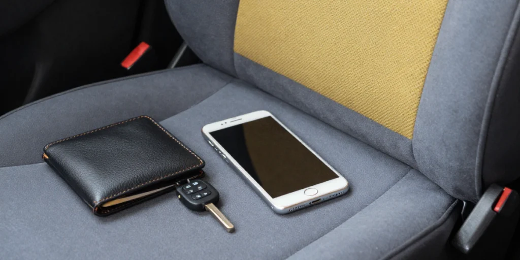 belongings in taxi