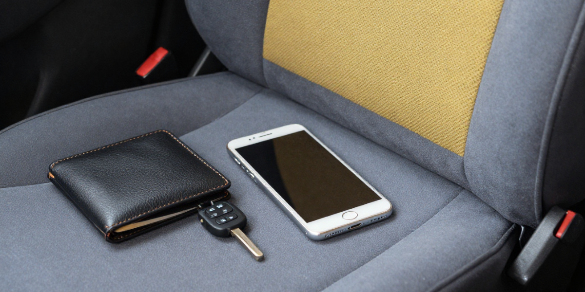 belongings in taxi